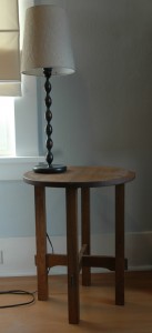 A Stickley side table in quartersawn white oak.