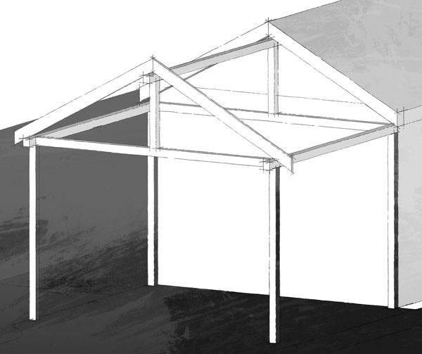 Initial concept for a covered porch