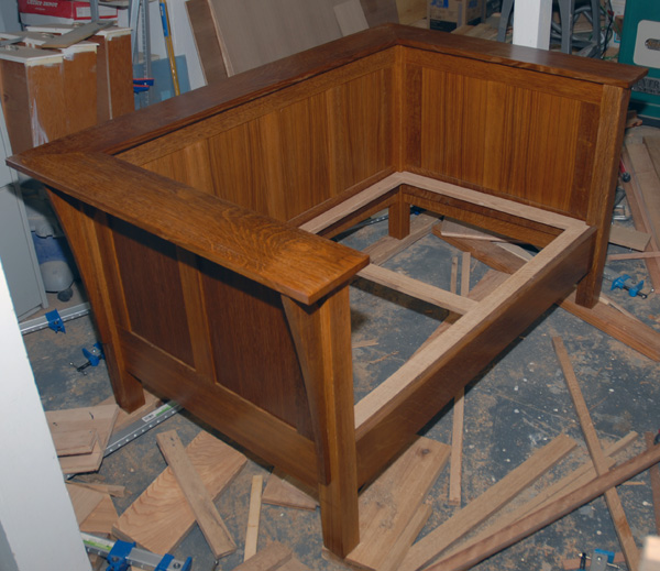 A modified Stickley No. 220 almost ready for upholstery.