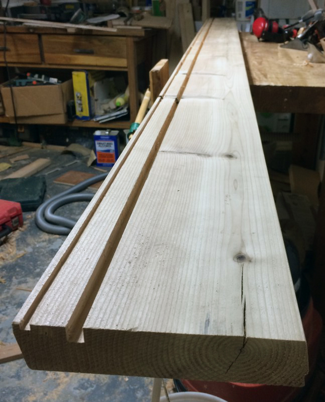 The new sill, featuring much wider growth rings. 