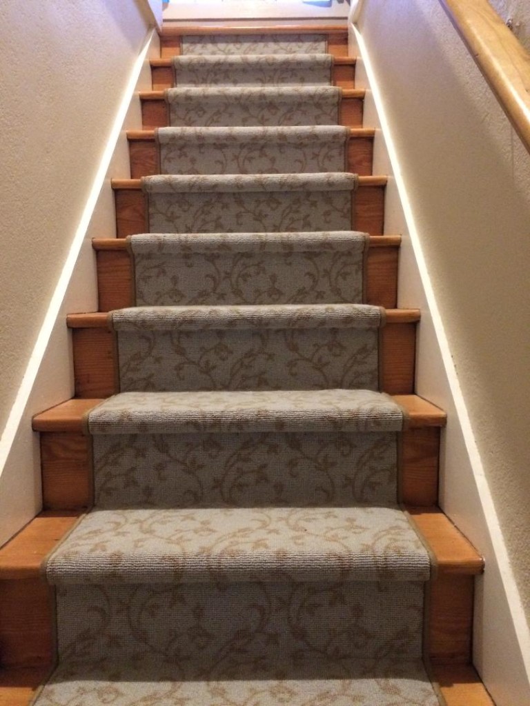 New runner on refinished stairs.